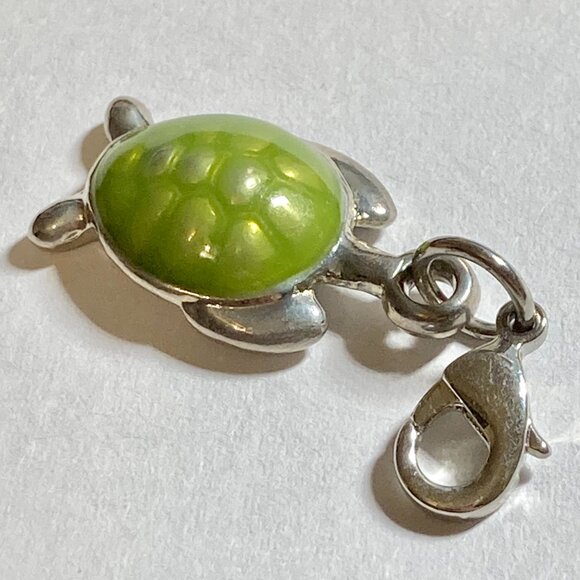 Vtg Sea Turtle Clip On Charm Zipper Pull Purse Bag Green Nautical Island Beach - Picture 5 of 7